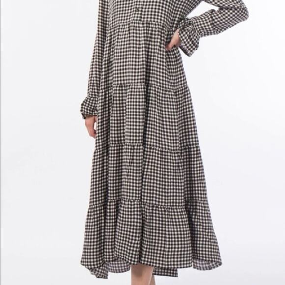 GIANNI GINGHAM TIERED DRESS SIZE‎ 42 - Picture 1 of 11